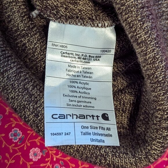 Carhartt Embroidered Watch Cap 2.0 Cuffed Beanie Hat Heathered Brown Tan Active - Picture 4 of 5